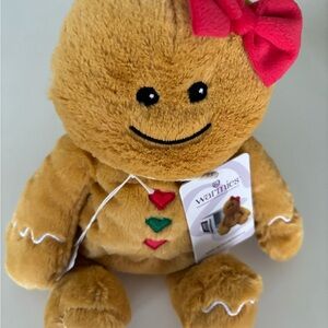 Warmies Gingerbread Stuffed Toy with Pink Bow